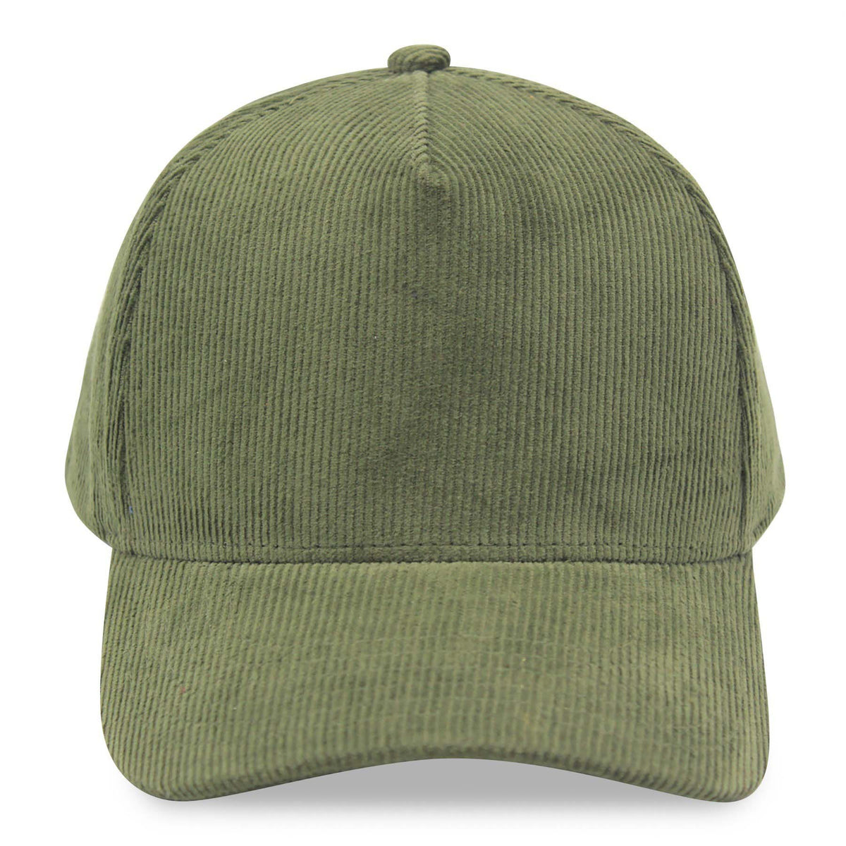 Loden green corduroy cap on a white background