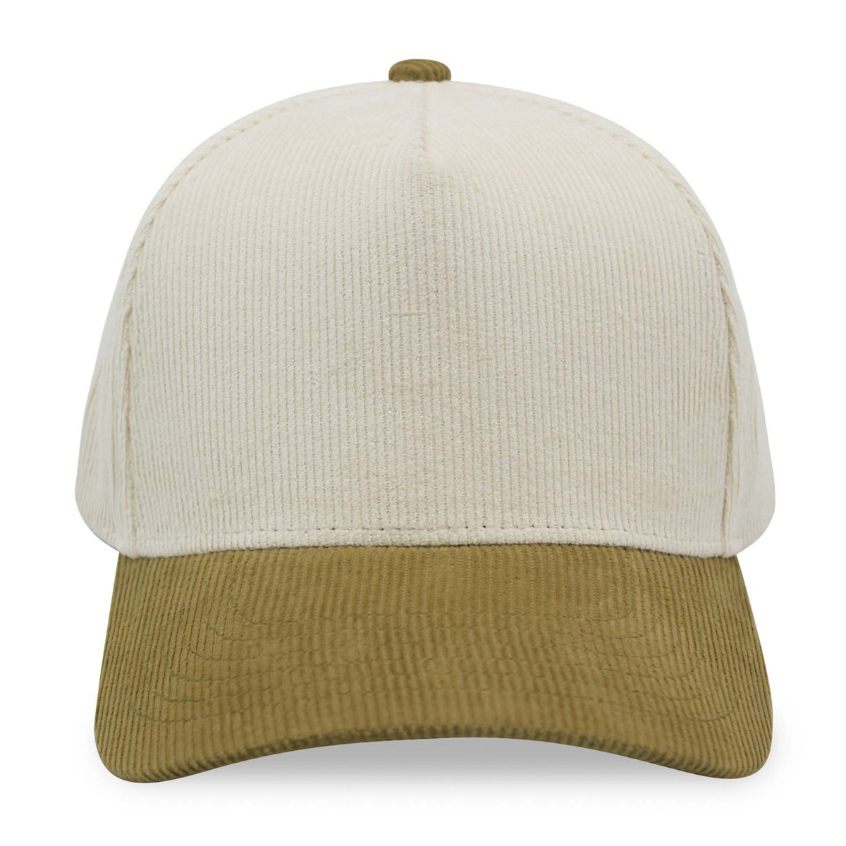 Natural and sage green cap on a white background