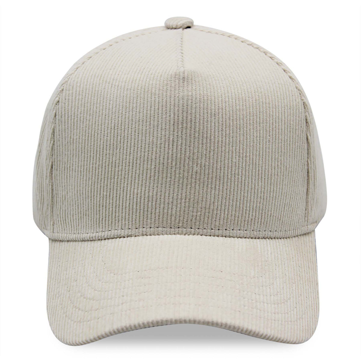 Natural corduroy cap on a white background