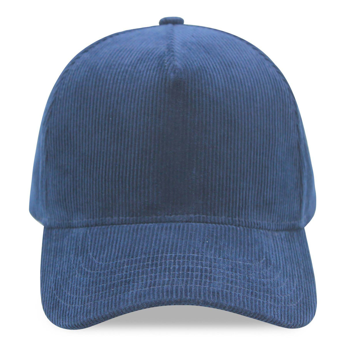 Navy blue corduroy cap on a white background