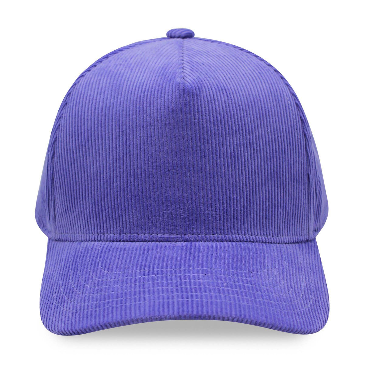 Purple corduroy cap on a white background
