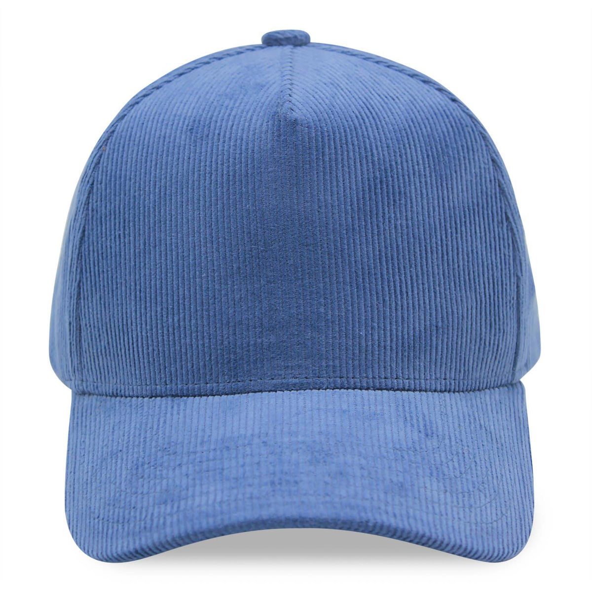 Slate blue corduroy cap on a white background