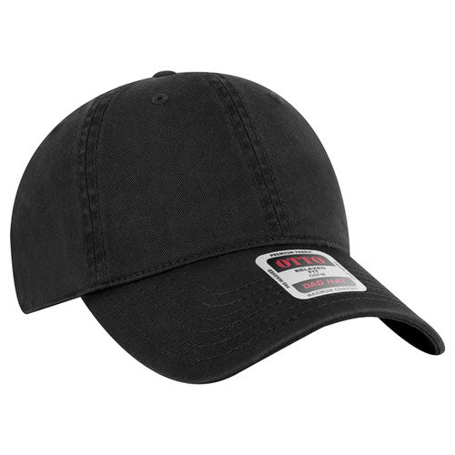 Black low-profile dad hat on a solid white background.