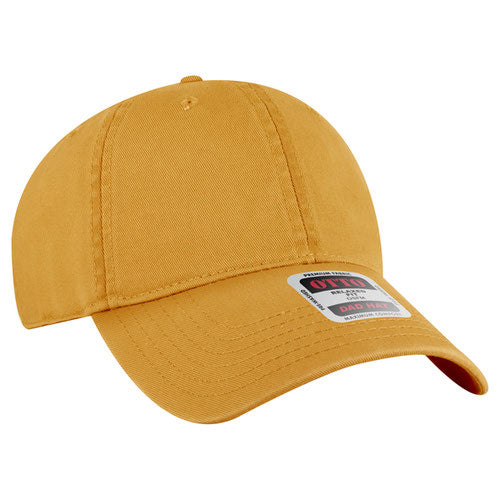 Mustard low-profile dad hat on a solid white background.