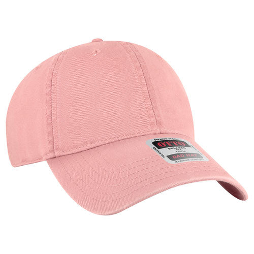 Pink low-profile dad hat on a solid white background.