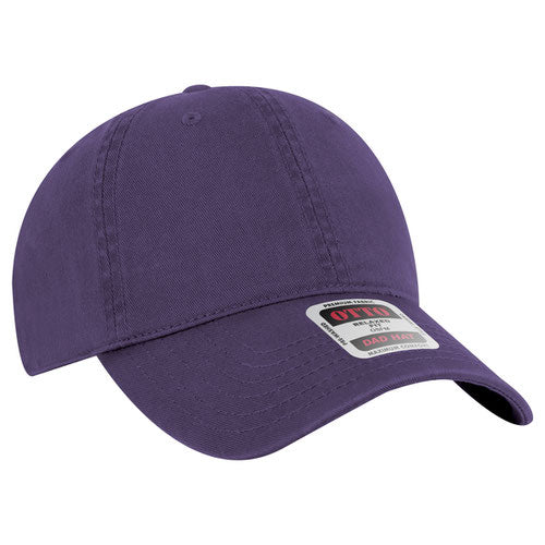 Purple low-profile dad hat on a solid white background.