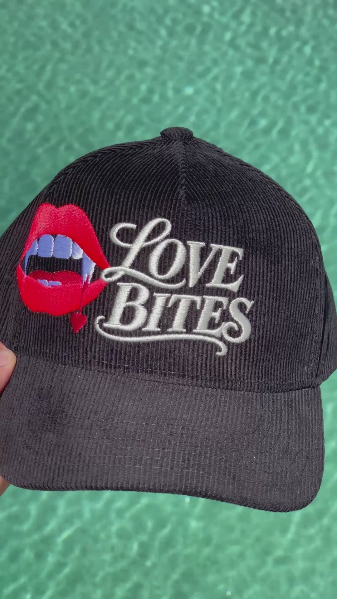 37 second video of some example embroidery work on hats by La La Land Embroidery